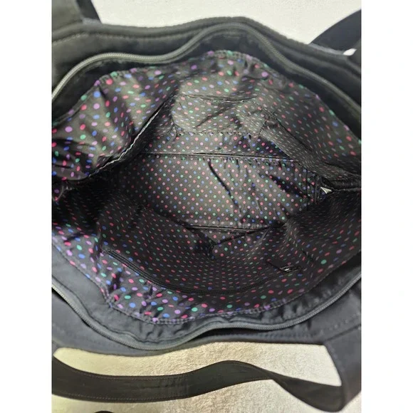 Vera Bradley Solid Black Purse Shoulder Bag Tote Work Office Travel Quilted - Picture 4 of 9